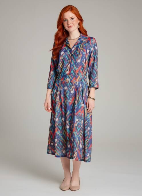 Robe mi-longue manches 3/4 manches 3/4 bleu EGERIE femme