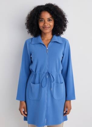 Robe de chambre tissage jersey bleu RINGELLA femme