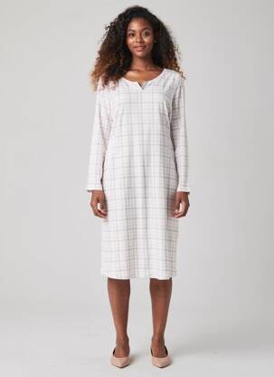 Chemise de nuit col v rose MOONKA femme