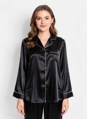 Chemise de nuit imprimé rayures noir LINGADORE femme