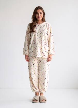 Pyjama coupe droite beige ROSE POMME femme