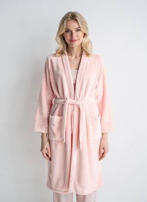 Robe de chambre col v rose TAUBERT femme