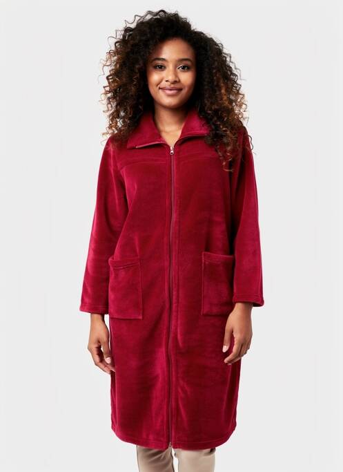Robe de chambre fermeture zippée sur le devant rouge CANAT femme