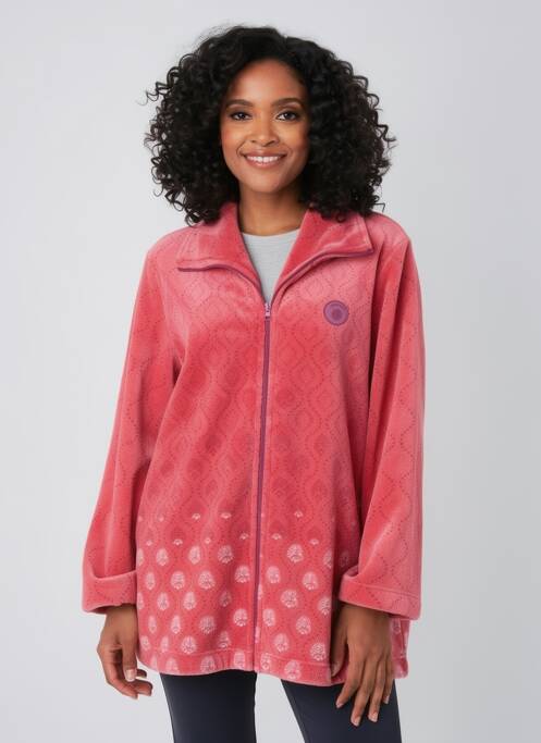 Robe de chambre fermeture zippée sur le devant rose SENORETTA femme