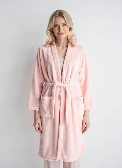 Robe de chambre col v rose TAUBERT femme