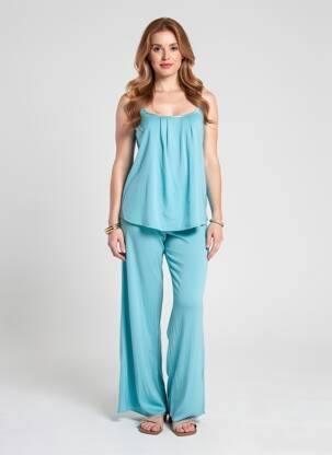 Pyjama tissage jersey bleu ARTHUR femme