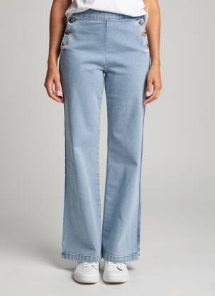 Jeans coupe droite stretch taille normale bleu MONDAY femme