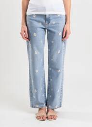 Jeans coupe large stretch taille normale bleu AD'ORO femme
