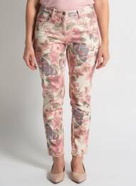 Pantalon slim tissage popeline taille normale beige ONADO femme