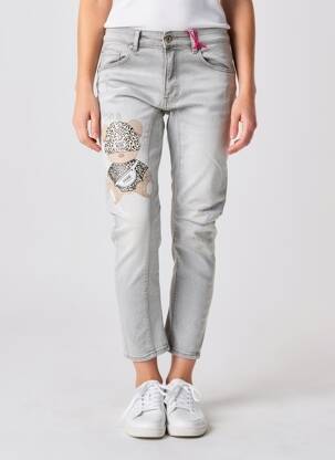 Jeans coupe slim stretch taille normale gris CARLA GIANNINI femme