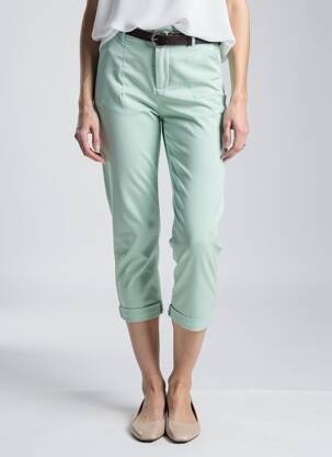 Pantacourt stretch taille normale vert NAIIF femme