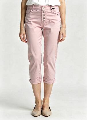 Pantacourt stretch taille normale rose NAIIF femme