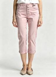 Pantacourt stretch taille normale rose NAIIF femme