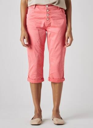 Pantacourt stretch taille normale rose KAROSTAR femme