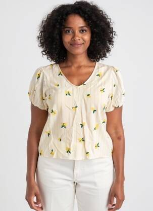 T-shirt coupe droite manches courtes blanc BLANCHEPORTE femme