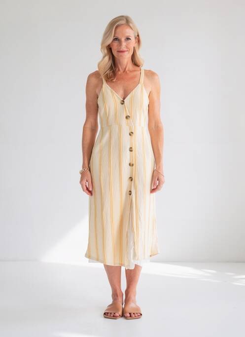 Robe mi-longue sans manche sans manche jaune PULL & BEAR femme