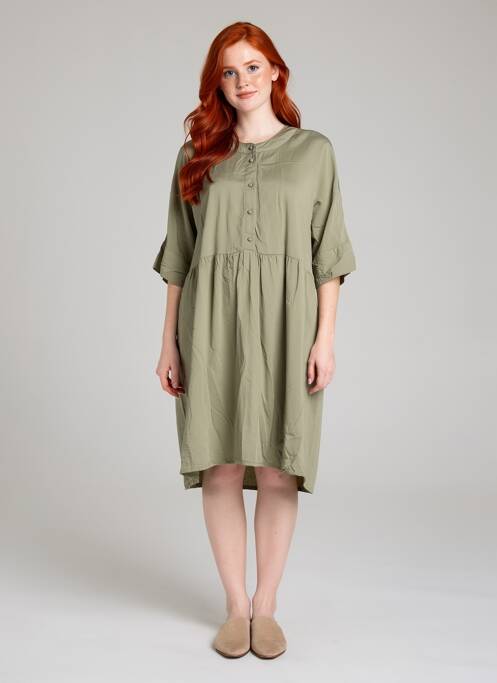 Robe courte manches courtes manches courtes vert BLANCHEPORTE femme