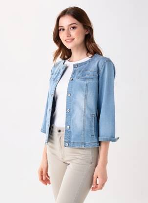 Veste casual col rond bleu TINTA STYLE femme