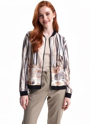Blouson col v beige KALISSON femme