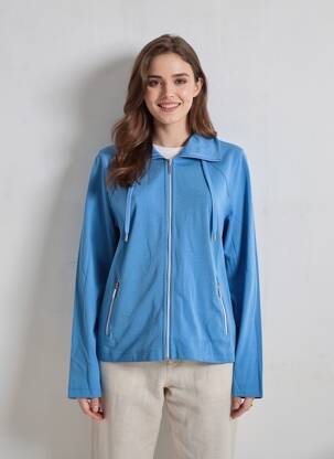 Veste casual poches bleu JOY OF LIFE femme