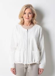 Veste casual col rond blanc JOY OF LIFE femme