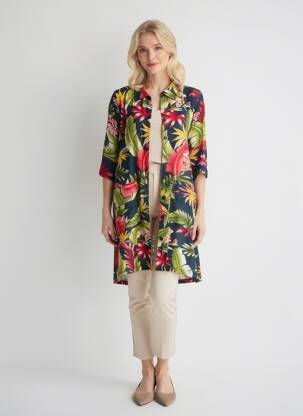 Tunique manches longues col chemisier rouge ANGEL CIRCLE femme