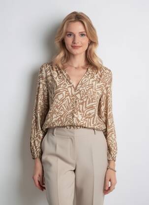 Blouse manches longues manches longues marron STREET ONE femme