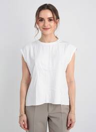 T-shirt coupe droite manches courtes beige BARBARA LEBEK femme