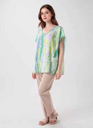T-shirt coupe droite manches courtes vert KALISSON femme