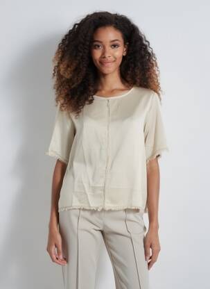 Blouse manches courtes manches courtes beige JOY OF LIFE femme