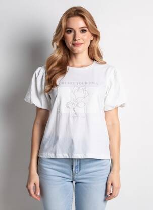 T-shirt coupe droite manches courtes blanc TIFFOSI femme