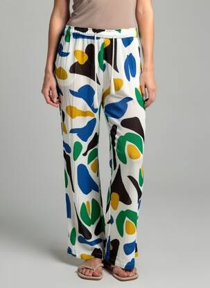 Pantalon large tissage crêpe bleu LES TROPEZIENNES PAR M.BELARBI femme