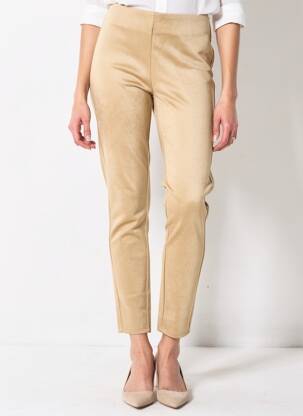 Pantalon slim taille élastique beige SOYACONCEPT femme