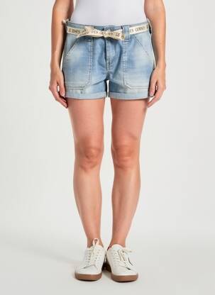 Short tissage denim bleu LE TEMPS DES CERISES femme