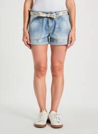 Short tissage denim bleu LE TEMPS DES CERISES femme