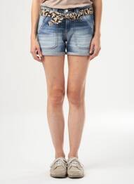 Short tissage denim bleu LE TEMPS DES CERISES femme