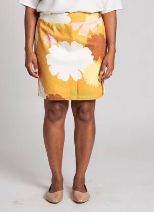 Jupe courte coupe droite jaune LES TROPEZIENNES PAR M.BELARBI femme