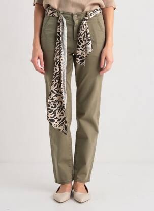 Pantalon slim poches vert LE TEMPS DES CERISES femme