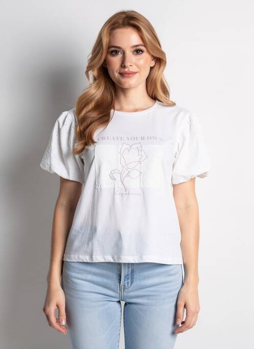 T-shirt coupe droite manches courtes blanc TIFFOSI femme