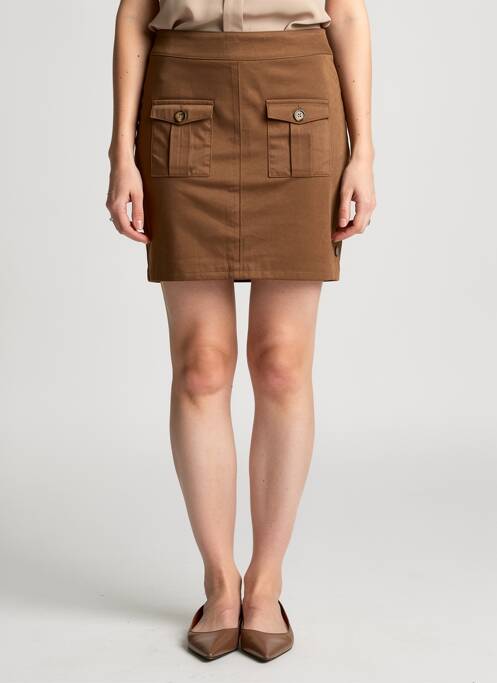 Jupe courte poches marron LES TROPEZIENNES PAR M.BELARBI femme