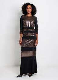 Robe longue manches longues manches longues noir JOSEPH RIBKOFF femme