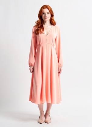 Robe longue manches longues manches longues rose MAXMARA femme