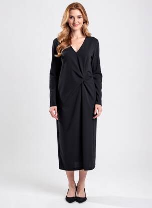 Robe longue manches longues manches longues noir JOSEPH RIBKOFF femme