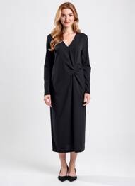 Robe longue manches longues manches longues noir JOSEPH RIBKOFF femme