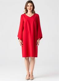 Robe mi-longue manches 3/4 manches 3/4 rouge WEILL femme