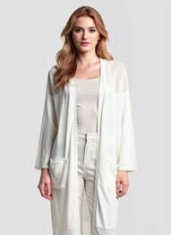 Gilet manches longues stretch beige JOSEPH RIBKOFF femme