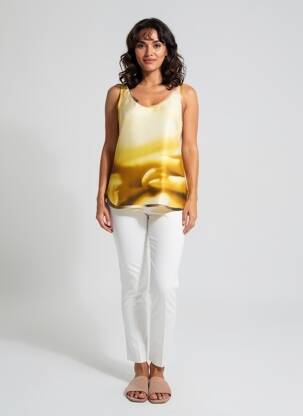 Top coupe fluide sans manche beige MAXMARA femme