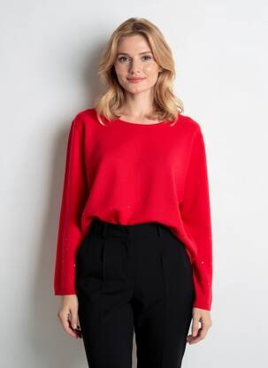 Pull resserrée sur le bas manches longues rouge MAUD & SACHA femme