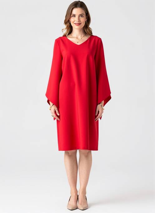Robe mi-longue manches 3/4 manches 3/4 rouge WEILL femme