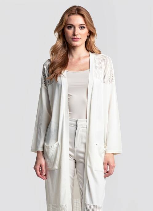 Gilet manches longues stretch beige JOSEPH RIBKOFF femme